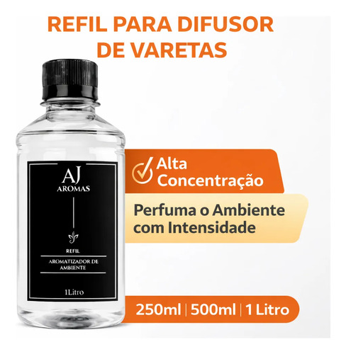 Refil Aromatizador 1l Difusor De Varetas Alta Concentração