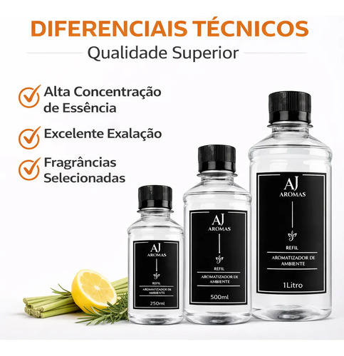 Refil Aromatizador 1l Difusor De Varetas Alta Concentração