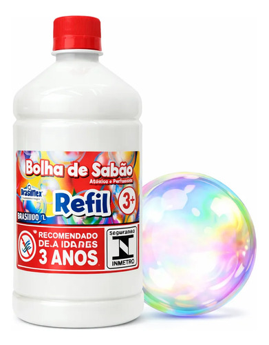 Refil De Bolhas De Sabão Para Diversão Sem Fim De 1 Litro