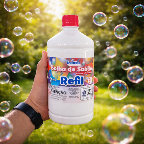 Refil De Bolhas De Sabão Para Diversão Sem Fim De 1 Litro