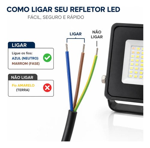 Refletor Led 100w Smd Prova D´água Ip66 Holofote 6500k