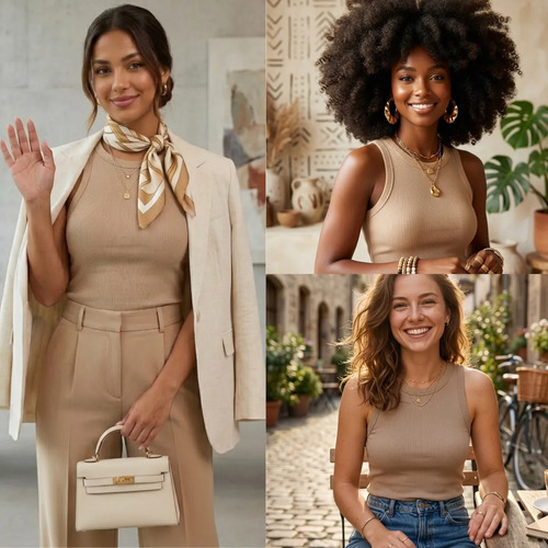 Regata Feminina Canelada Ribana Blusa Básica Algodão Premium