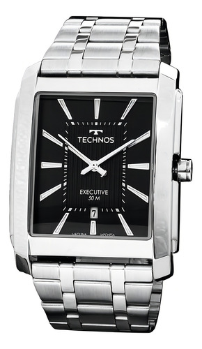 Relogio analogico technos 2117ldn1p masculino inoxidavel pra