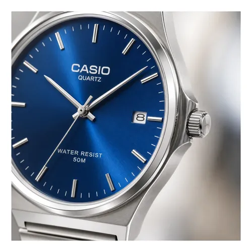 Relógio Casio A180 Vintage Redondo Premium Edição Prata Azul