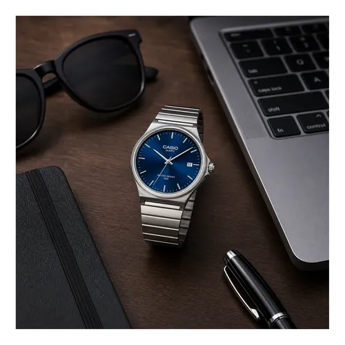 Relógio Casio A180 Vintage Redondo Premium Edição Prata Azul