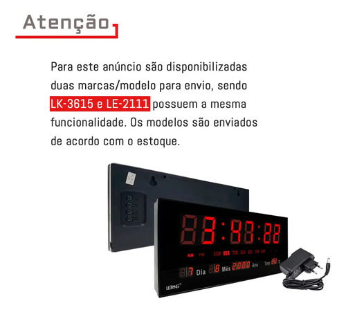 Relógio De Parede Grande Led Digital P/ Academia Hospital