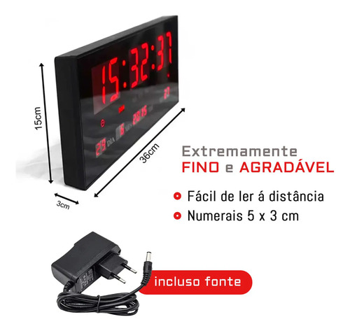 Relógio De Parede Grande Led Digital P/ Academia Hospital