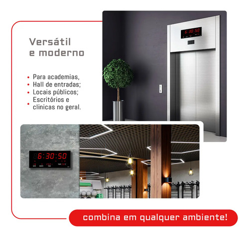 Relógio De Parede Grande Led Digital P/ Academia Hospital