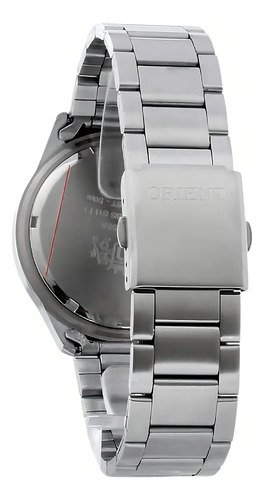 Relógio de pulso Orient MBSS1155A com correia de aço inoxidável cor prata - fundo preto