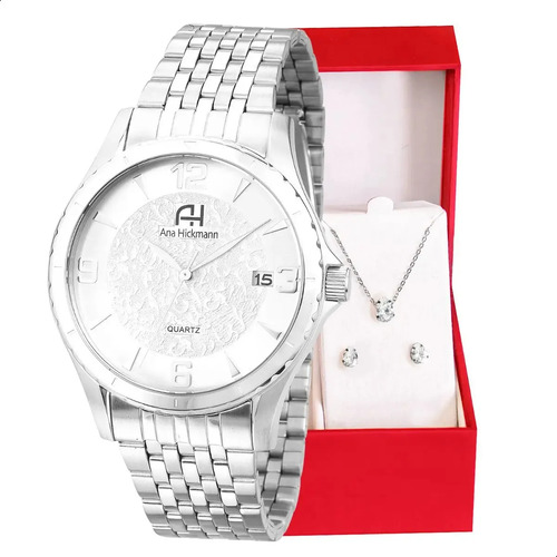 Relogio feminino champion ana hickmann prata luxo ah28964q p