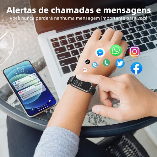 Relógio Inteligente Smart Band Sports E À Prova De Água Caixa Preto