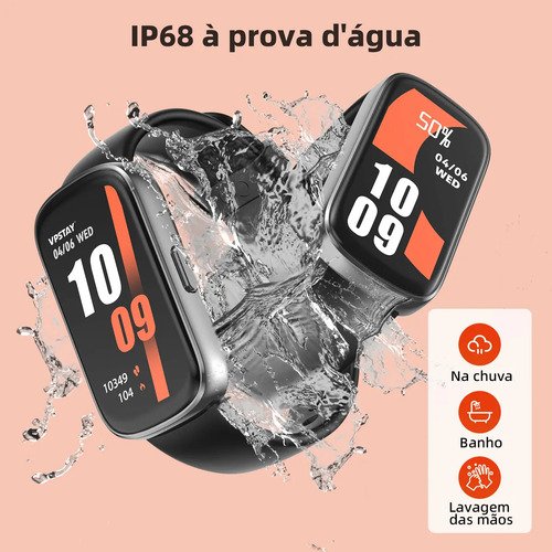 Relógio Inteligente Smart Band Sports E À Prova De Água Caixa Preto