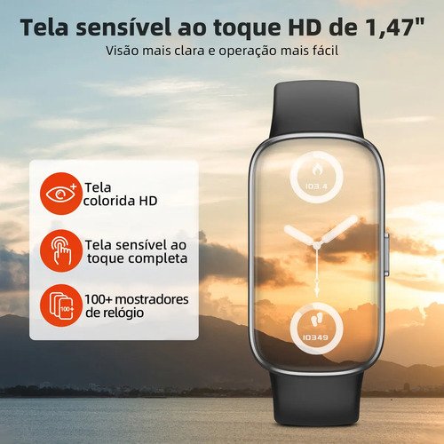Relógio Inteligente Smart Band Sports E À Prova De Água Caixa Preto