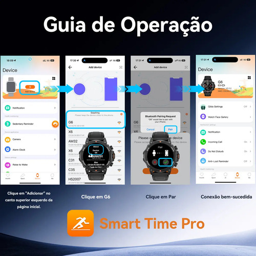 Relógio Inteligente Smartwatch Aurafit G6 Preto Com 5atm Gps Preto Sport Preto Verde Exército Preto