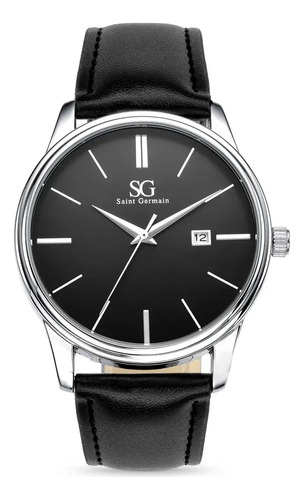 Relogio masculino chrowl saint germain pulseira couro caixa