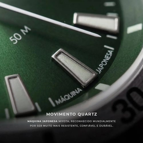 Relógio Masculino Technos Militar Fundo Verde Prateado 2115naq/1v
