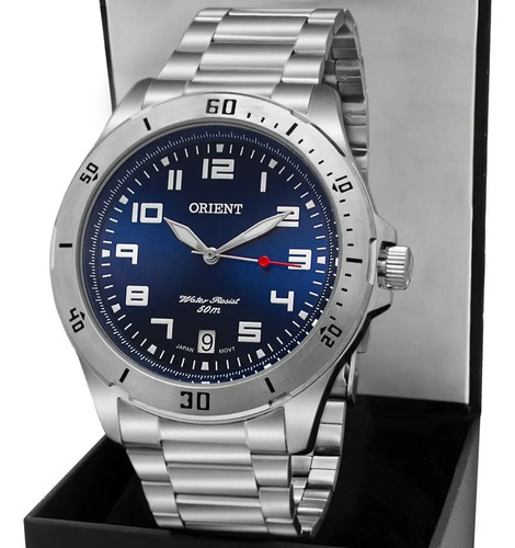 Relogio orient masculino analogico prateado mbss1155a d2sx