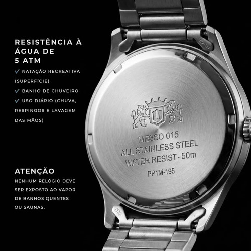 Relógio Orient Masculino Verde Prateado MBSS0015E1SX Quartzo Aço Inoxidável