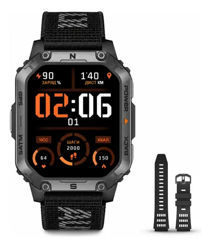 Relogio smartwatch aurafit g15 com gps e a prova dagua 3atm