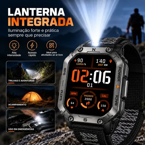 Relógio Smartwatch Aurafit G15 Com Gps E À Prova D'água 3atm
