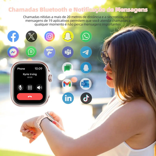 Relógio Smartwatch Bettdow Fb041 47 mm Esportivo Alexa E Gps 1.85 Cor Rosa