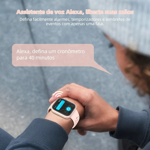 Relógio Smartwatch Bettdow Fb041 47 mm Esportivo Alexa E Gps 1.85 Cor Rosa
