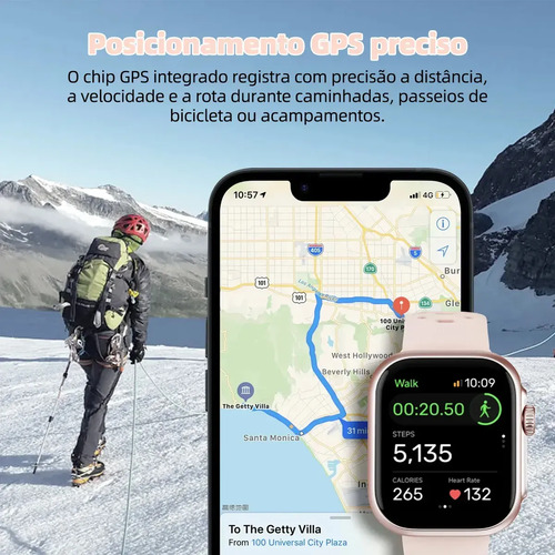 Relógio Smartwatch Bettdow Fb041 47 mm Esportivo Alexa E Gps 1.85 Cor Rosa