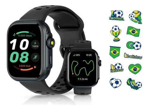 Relogio smartwatch bettdow fb041 gps alexa 5mip68 a prova da