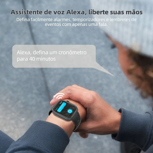 Relógio Smartwatch Bettdow FB041 GPS Alexa 5M/IP68 À Prova D'Água
