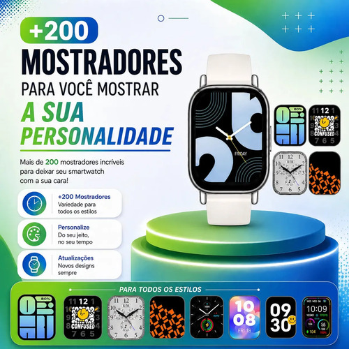 Relógio Smartwatch Redmi Watch 5 Active Lite Xiaomi Branco Gold Prateado
