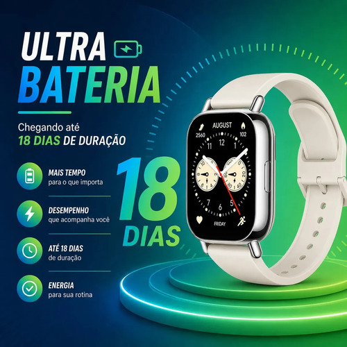 Relógio Smartwatch Redmi Watch 5 Active Lite Xiaomi Branco Gold Prateado