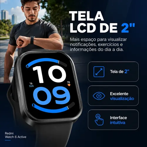 Relógio Smartwatch Redmi Watch 6 Active Global Gps Bluetooth