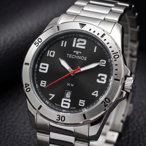 Relogio technos masculino 2115myk1p 45 milimetros prata todo 1