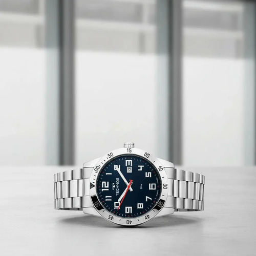 Relógio Technos Masculino Military Analogico Aço Azul Petróleo 5ATM