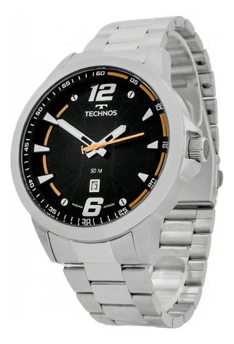 Relogio technos masculino quartzo aco inoxidavel resistente