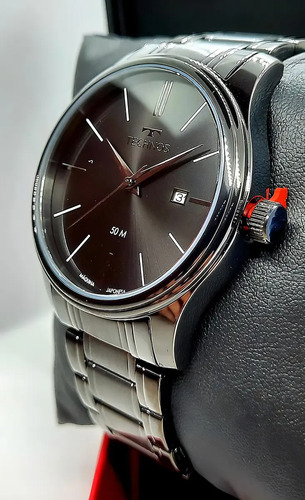 Relógio Technos Masculino Quartzo Grafite 42mm Aço Resistente à Água
