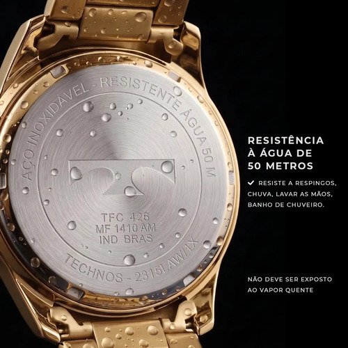 Relógio Technos Masculino Racer Dourado - 2315law/1x
