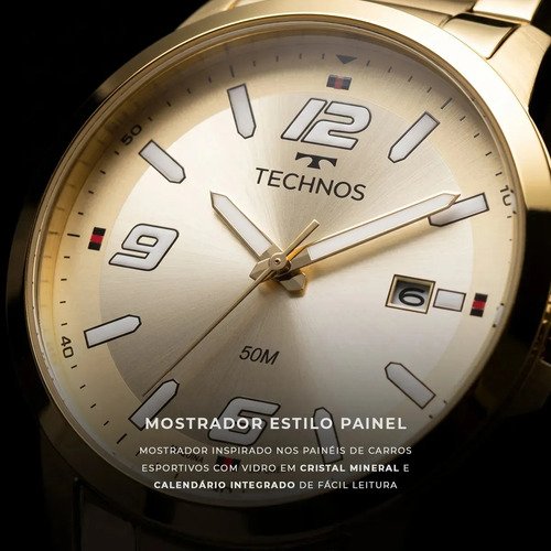 Relógio Technos Masculino Racer Dourado - 2315law/1x