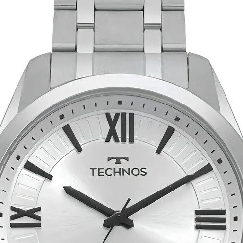 Relógio Technos Masculino Steel Prata Fundo Prateado