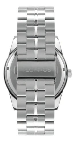 Relógio Technos Racer Masculino Prateado Analógico Quartzo 50M Fundo Preto