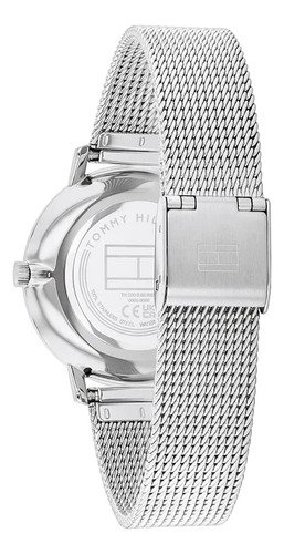 Relógio Tommy Hilfiger Feminino Pippa em Aço Prateado com Fundo Preto
