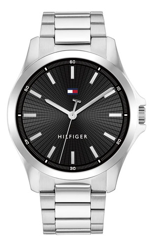 Relogio tommy hilfiger masculino aco prateado 1710671