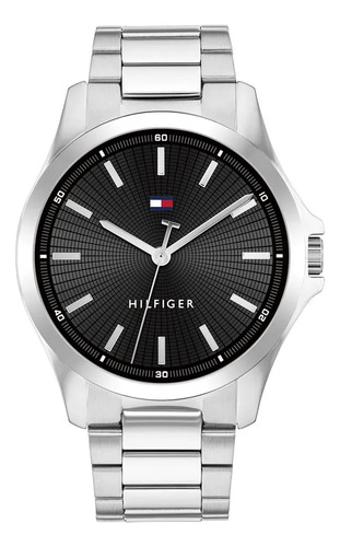 Relogio tommy hilfiger masculino aco prateado 1710671 pratea