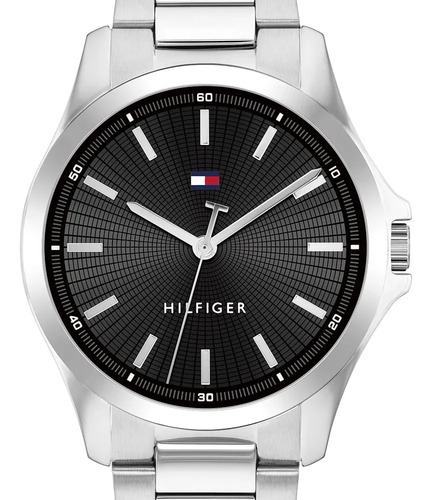 Relógio Tommy Hilfiger Masculino Aço Prateado 1710671 Prateado Preto