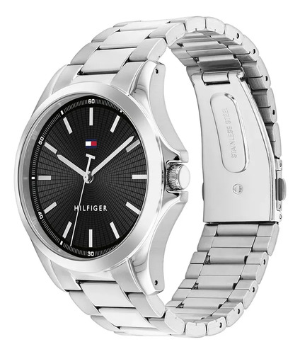 Relógio Tommy Hilfiger Masculino Aço Prateado 1710671 Prateado Preto