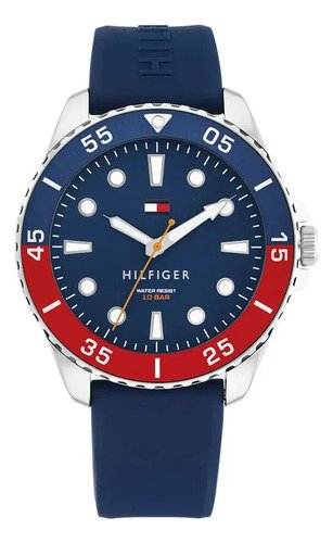 Relogio tommy hilfiger masculino borracha azul 1792200