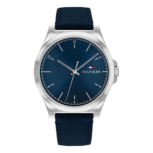 Relogio tommy hilfiger norris masculino couro azul 1710666