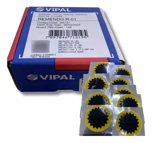 Remendo A Frio R-01 040mm Caixa Com 120 Pecas R-01 Vipal