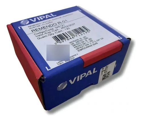 Remendo A Frio R-01 040mm Caixa Com 120 Pecas R-01 Vipal