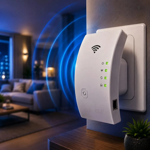 Repetidor De Sinal Wifi Roteador Wireless Amplificador Potente Sem Fio Turbo Cor Branco 1800mbps Longo Alcance Internet Porta Ethernet - Davely